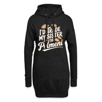 Pelmeni Cuisine russe - Sweat-shirt à capuche long Femme - noir - Devant