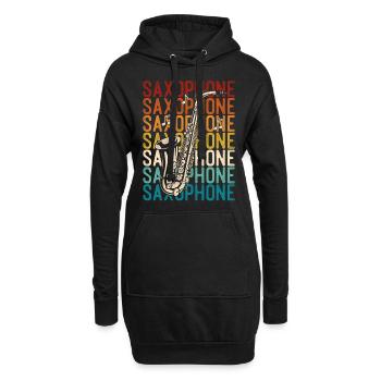 Saxophone Retro Vintage Saxophone - Hoodie-Kleid - Schwarz - Vorne