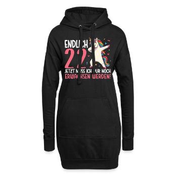 Enfin 22 Maintenant, ça vient de grandir - Sweat-shirt à capuche long Femme - noir - Devant