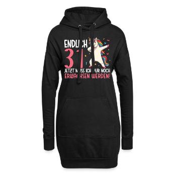 Endlich 31 Jetzt nur noch erwachsen werden - Hoodie-Kleid - Schwarz - Vorne