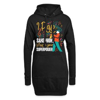 Saxophone I Play Saxophone What Is - Hoodie-Kleid - Schwarz - Vorne