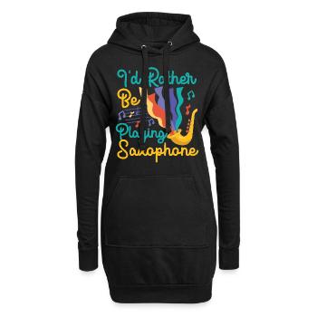 Saxophones que je préfère jouer - Sweat-shirt à capuche long Femme - noir - Devant