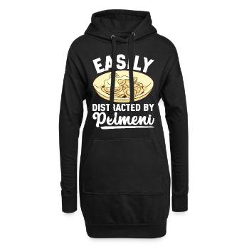 Pelmeni Cuisine russe - Sweat-shirt à capuche long Femme - noir - Devant