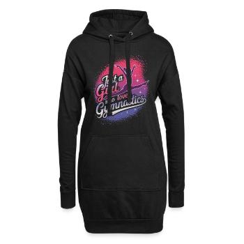 Juste une fille qui aime la gymnastique - Sweat-shirt à capuche long Femme - noir - Devant