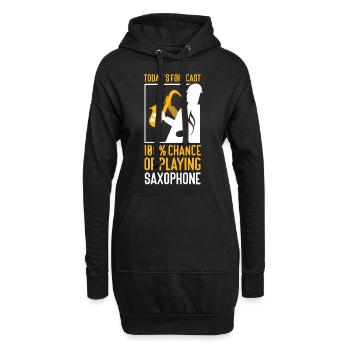 Saxophone Today's Forecast 100% - Hoodie-Kleid - Schwarz - Vorne