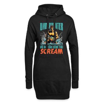 Water Polo Underwater No One Can Hear You Diving - Hoodie-Kleid - Schwarz - Vorne