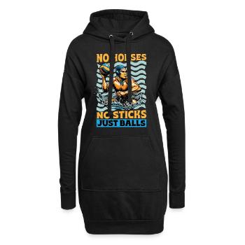 Water-polo Pas de chevaux, pas de bâtons, juste des balles de natation - Sweat-shirt à capuche long Femme - noir - Devant