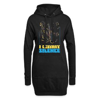 Saxophone I Destroy Silence - Hoodie-Kleid - Schwarz - Vorne