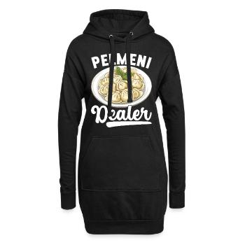 Pelmeni Russische Küche - Hoodie-Kleid - Schwarz - Vorne
