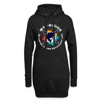 Pêche en kayak Ma passion Mon amateur de canoë - Sweat-shirt à capuche long Femme - noir - Devant