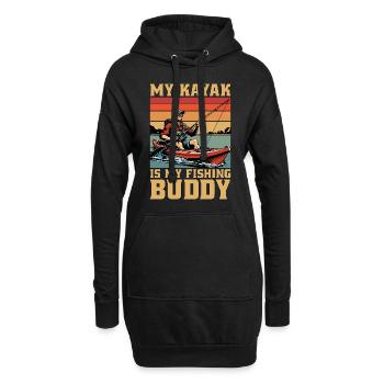 Pêche en kayak Mon kayak est mon compagnon de pêche Kayakiste - Sweat-shirt à capuche long Femme - noir - Devant