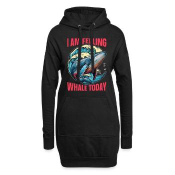 Observation des baleines Je me sens Baleine Biologiste marin - Sweat-shirt à capuche long Femme - noir - Devant