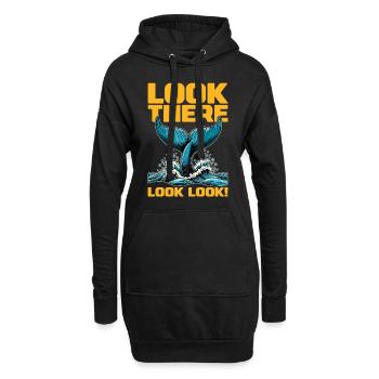Whale Watching Look There Look Look Sea Creatures - Hoodie-Kleid - Schwarz - Vorne