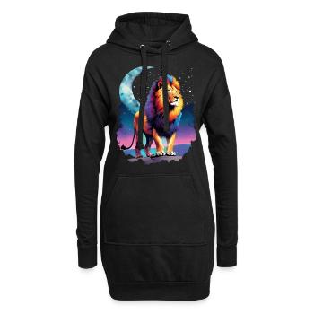 Lion Lover Faune Safari Art Lion Coloré - Sweat-shirt à capuche long Femme - noir - Devant