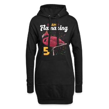 Flamingo 5th Birthday party - I am Flamazing 5 - Hoodie-Kleid - Schwarz - Vorne