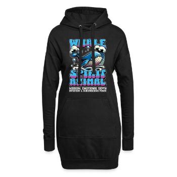 de baleine Sagesse animale Navigation Observation des baleines - Sweat-shirt à capuche long Femme - noir - Devant