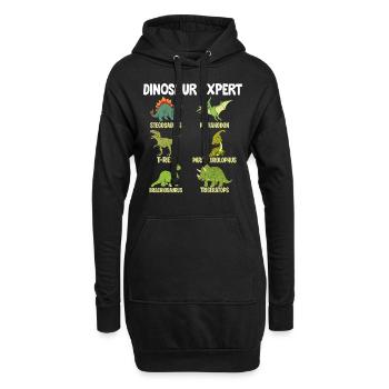Drôle de dinosaure - Brachiosaure expert en dinosaures - Sweat-shirt à capuche long Femme - noir - Devant