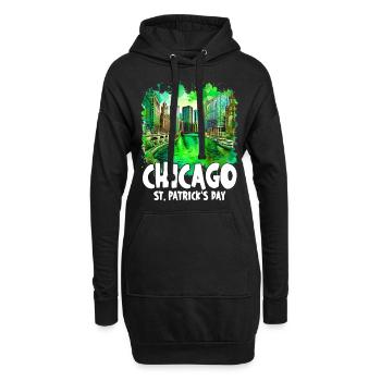 Célébration de la Saint-Patrick sur la rivière Chicago - Sweat-shirt à capuche long Femme - noir - Devant