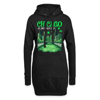 Rivière Chicago Fête de la Saint-Patrick - Sweat-shirt à capuche long Femme - noir - Devant