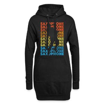 Saxophone Retro Vintage Saxophone - Hoodie-Kleid - Schwarz - Vorne
