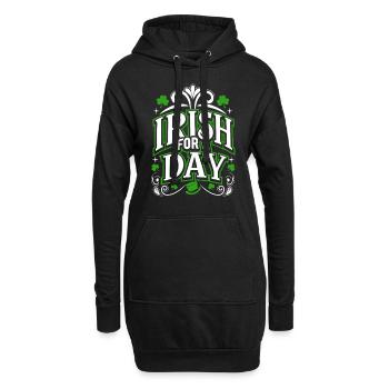 Irlandais d’un jour - Shamrock - Irlande - Sweat-shirt à capuche long Femme - noir - Devant
