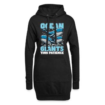 Whale Watching Ocean Giants Tiny Marine Animal - Hoodie-Kleid - Schwarz - Vorne