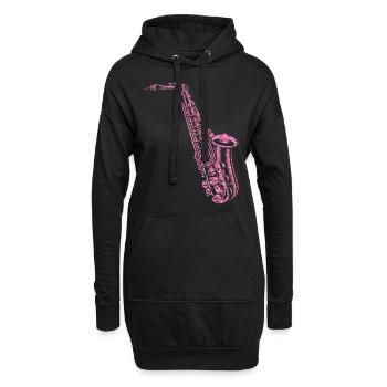 Saxophone Diamonds - Hoodie-Kleid - Schwarz - Vorne