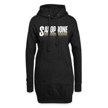 Saxophone Retro Vintage Saxophone - Hoodie-Kleid - Schwarz - Vorne