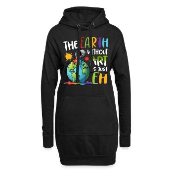 La terre sans art n’est que eh - Sweat-shirt à capuche long Femme - noir - Devant