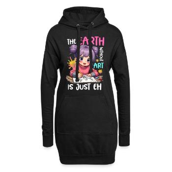 La terre sans art n’est que eh - Sweat-shirt à capuche long Femme - noir - Devant