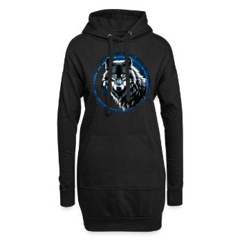 Wolf Liebhaber Wildtier Kunst Wolf Bunt Tier - Hoodie-Kleid - Schwarz - Vorne