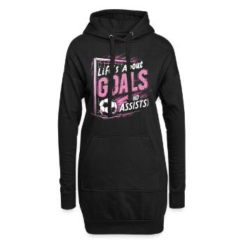 football, joueur de football, joueur de football fille - Sweat-shirt à capuche long Femme - noir - Devant