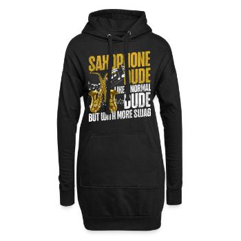Saxophone Saxophone Dude Like A - Hoodie-Kleid - Schwarz - Vorne