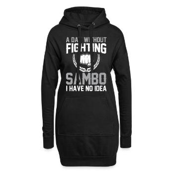 Funny Sambo - Une journée sans combattre Sambo que j’ai - Sweat-shirt à capuche long Femme - noir - Devant