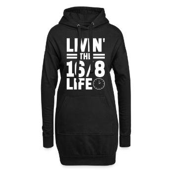 Intervallfasten Intermittierendes Fasten - Hoodie-Kleid - Schwarz - Vorne