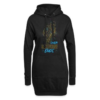 Saxophone Crazy Saxophone Dude - Hoodie-Kleid - Schwarz - Vorne