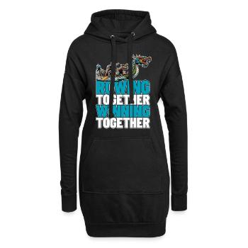Dragon Boating Rowing Together Winning Paddling - Hoodie-Kleid - Schwarz - Vorne