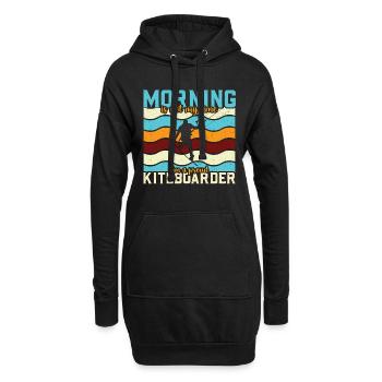 Kiteboarding Morning Is Not My Time I'm Windsurfer - Hoodie-Kleid - Schwarz - Vorne