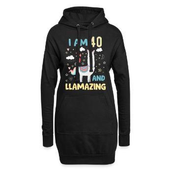 40ème années Femmes Anniversaire Vêtements & Accessoires - Sweat-shirt à capuche long Femme - noir - Devant