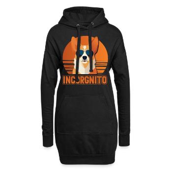 Incorgnito – Jeu de mots amusant sur le corgi - Sweat-shirt à capuche long Femme - noir - Devant