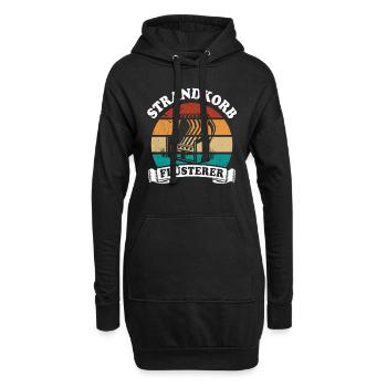 Strandkorb Flüsterer - Urlaub - Meer - Erholung - Hoodie-Kleid - Schwarz - Vorne