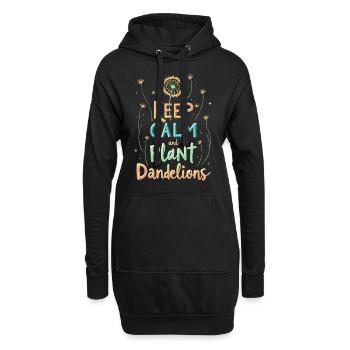 Dandelion Dandelion Lover Floral Floral - Sweat-shirt à capuche long Femme - noir - Devant