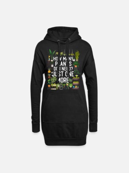 Plant Lover Gardening How Many - Hoodie-Kleid - Schwarz