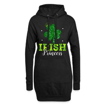 Irische Prinzessin - Hoodie-Kleid - Schwarz - Vorne