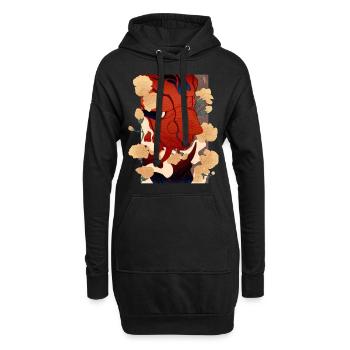 Floral Oni - Sweat-shirt à capuche long Femme - noir - Devant