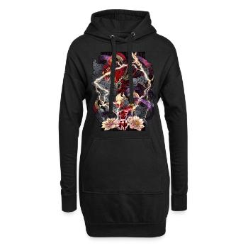 Raijin, Dieu du Tonnerre - Sweat-shirt à capuche long Femme - noir - Devant