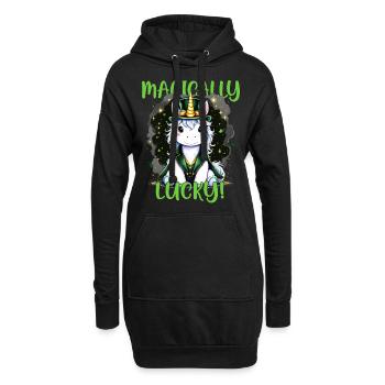 Magisches Glück - Hoodie-Kleid - Schwarz - Vorne