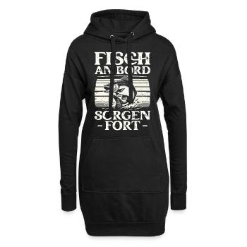 Angeln Angler Fischer Fischen Angel Spruch - Hoodie-Kleid - Schwarz - Vorne