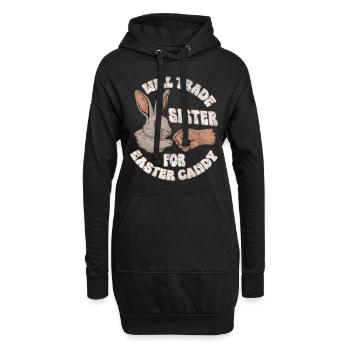 Échangera sa sœur contre des bonbons de Pâques - Sweat-shirt à capuche long Femme - noir - Devant