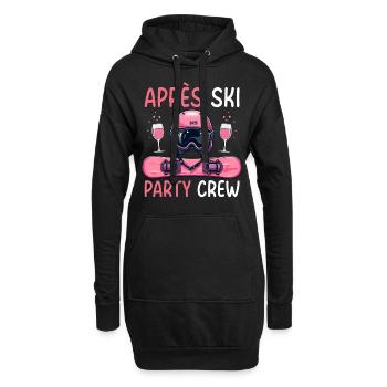 Équipe de fête après ski - Sweat-shirt à capuche long Femme - noir - Devant